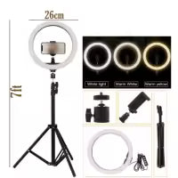 ZORO Premium 26cm Ring Light with Tripod Stand & Phone Holder