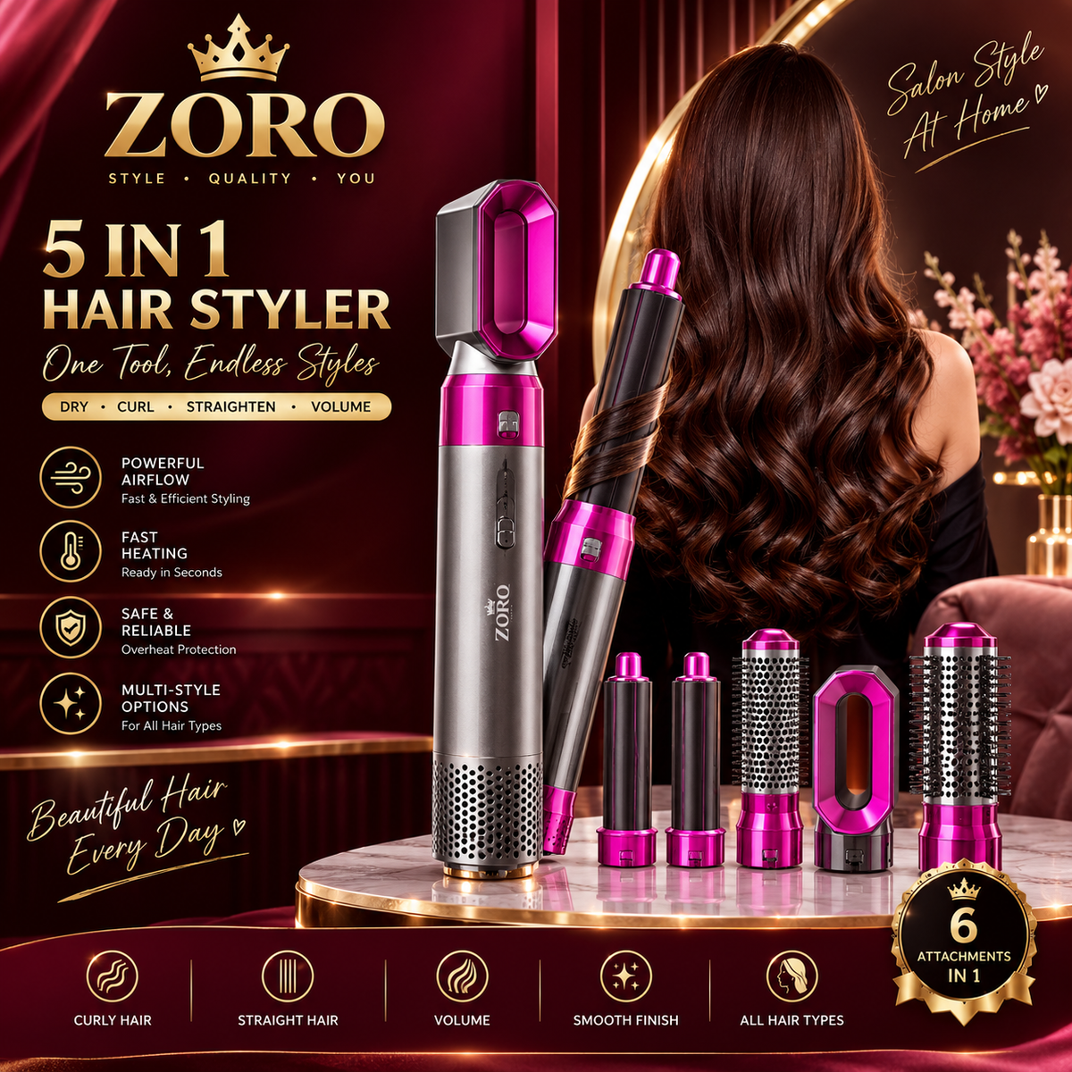 ZORO 2-in-1 Electric Hair Straightener | Style Your Way