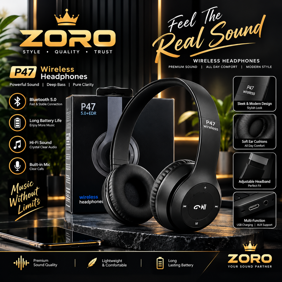 ZORO Headphones | Apni Favourite Beats Ka Maza Lein⠋