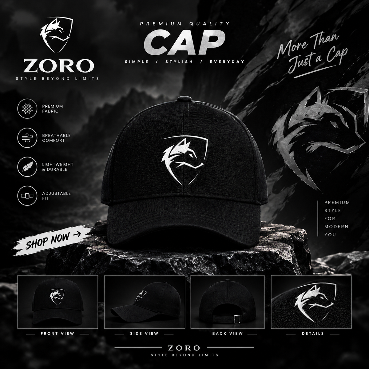 ZORO Premium Cap | Stylish & Comfortable Everyday Wear