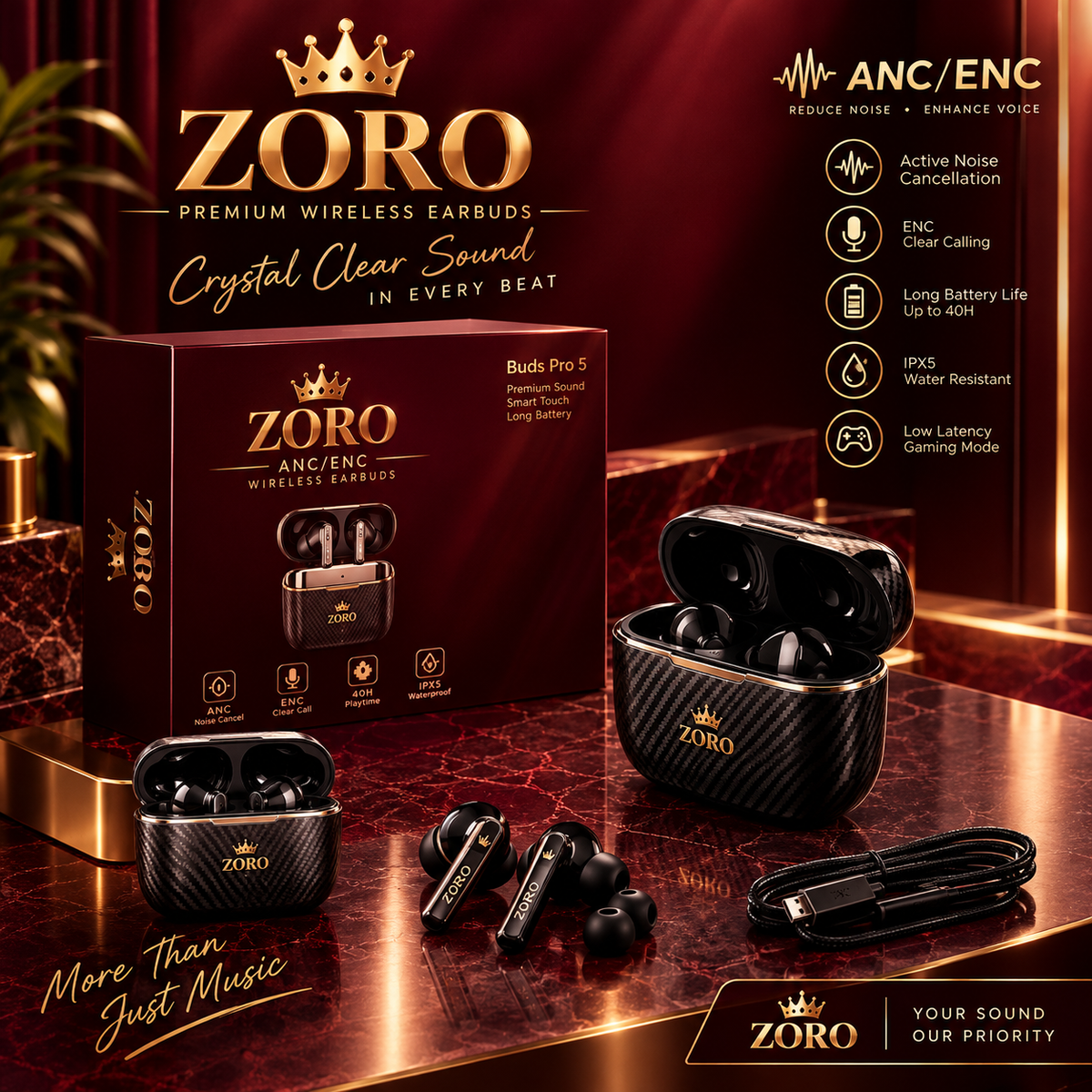 ZORO Air Pro 3rd Gen Wireless Earbuds | Style Meets Sound