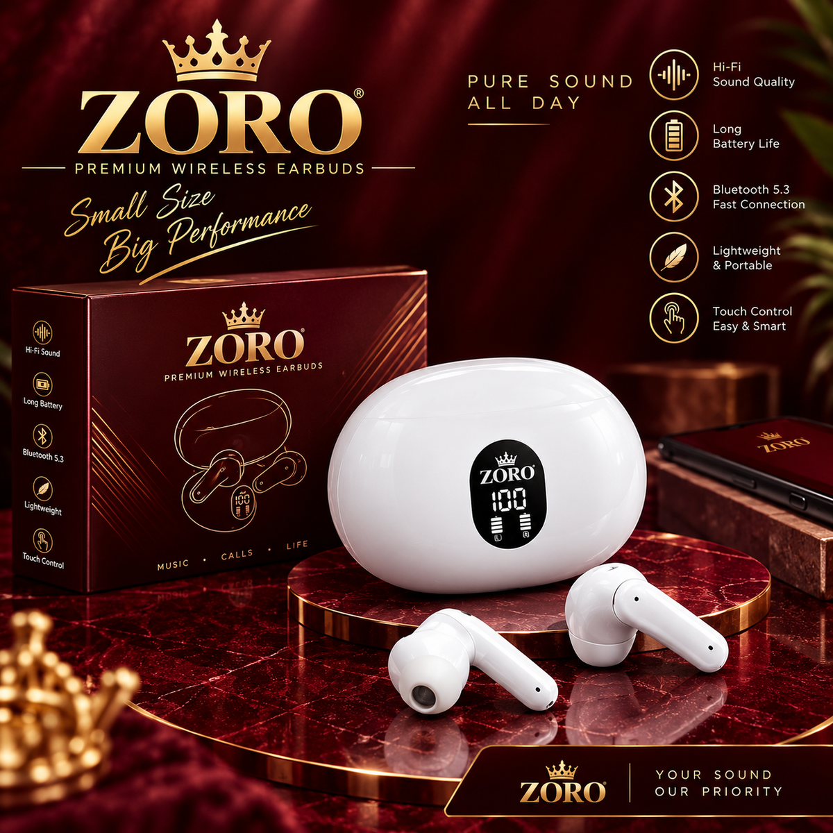 ZORO Air Pro 3rd Gen Wireless Earbuds | Style Meets Sound
